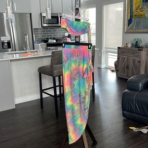 diva boutique 2 piece skirt set tie dye